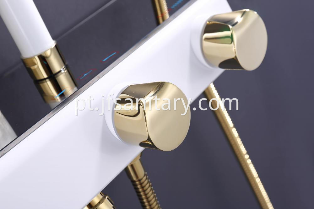 Brass Shower Mixer Set With Shelf Fashion White